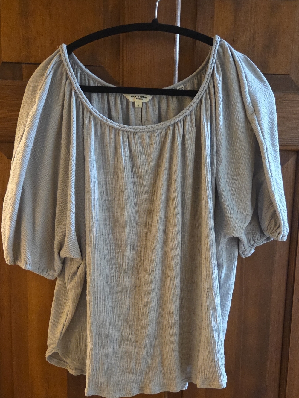 Madewell Light Blue Gauze Puff Sleeve Top